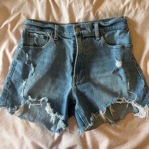 Abercrombie & Fitch Blue Jean Shorts Distressed Frayed Hem